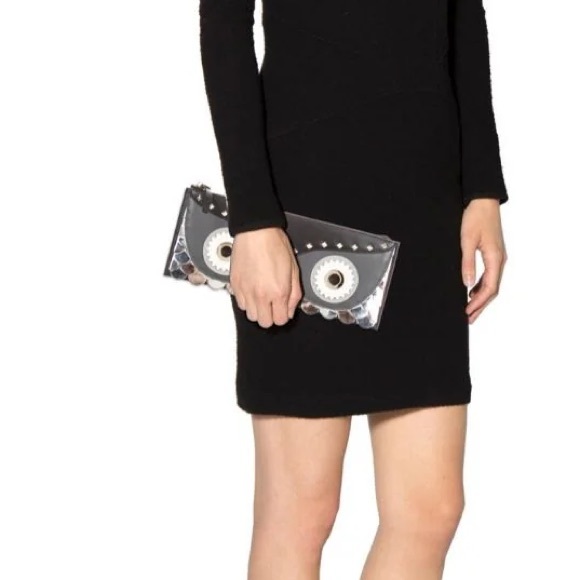 Kate Spade Genuine Leather Wise Owl Clutch - Black w Bronze Gold Silver Accents - Picture 7 of 7